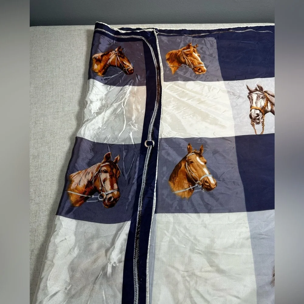 Equestrian Blue and White Scarf